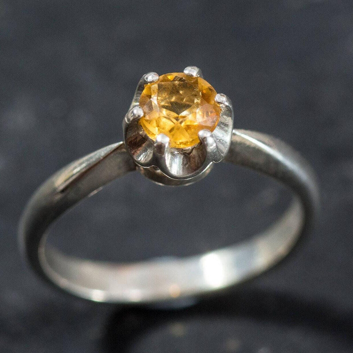 Citrine Ring, Citrine Promise Ring, Natural Citrine, November Birthstone, Yellow Diamond, November Ring, Vintage Rings, Solid Silver Ring