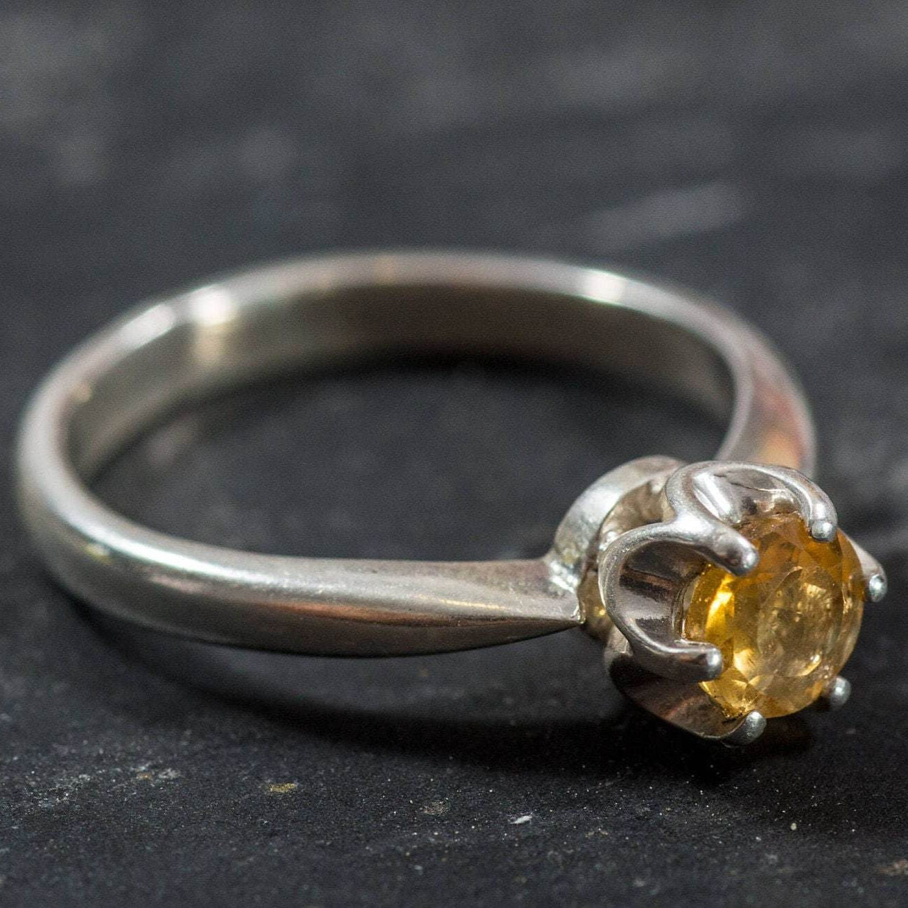 Citrine Ring, Citrine Promise Ring, Natural Citrine, November Birthstone, Yellow Diamond, November Ring, Vintage Rings, Solid Silver Ring