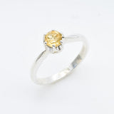 Dainty Citrine Gold Ring, Natural Citrine Ring, Solitaire Citrine Ring