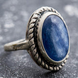 Blue Statement Ring - Natural Kyanite Ring - Vintage