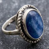 Blue Statement Ring - Natural Kyanite Ring - Vintage