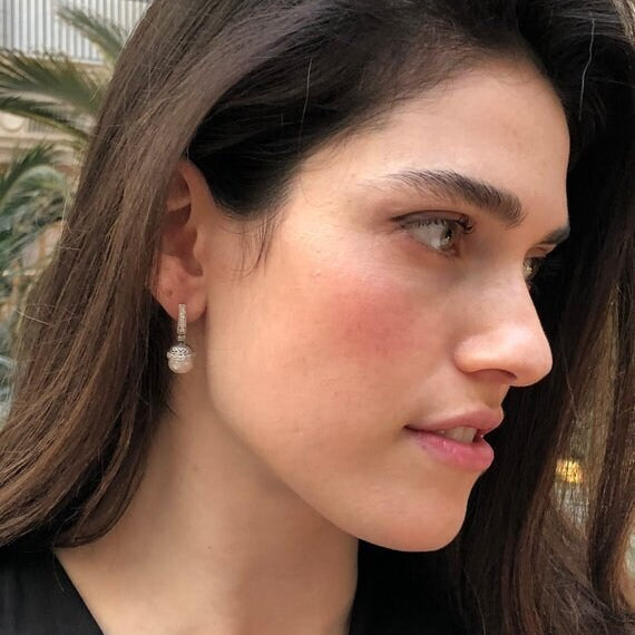 Real Pearl Earrings, Beige Pearl, Natural Pearl, Vintage Earrings, June Birthstone, Pink Pearl, Real Pearl, Beige Earrings, Silver Earrings