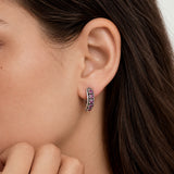 Natural Ruby Earrings in 925 Sterling Silver, featuring round red rubies, perfect for birthdays and special occasions.