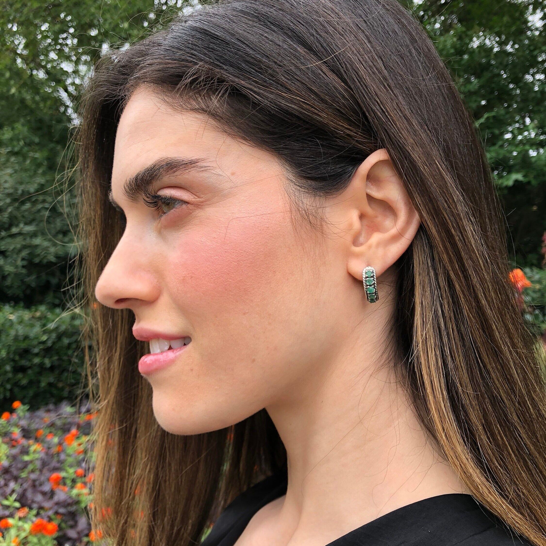 Natural Ruby Earrings in 925 Sterling Silver, featuring round red rubies, perfect for birthdays and special occasions.