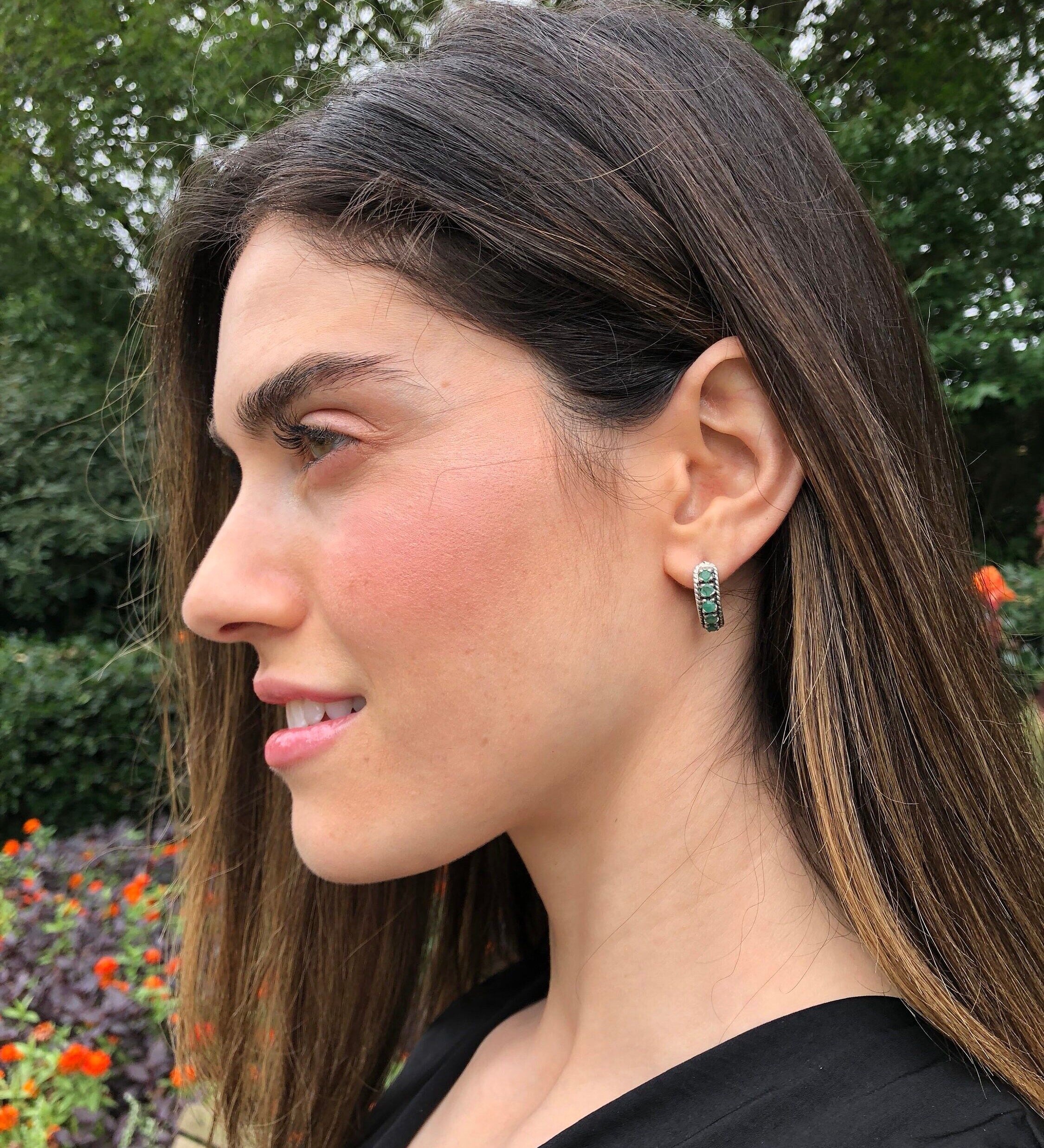 Natural Ruby Earrings in 925 Sterling Silver, featuring round red rubies, perfect for birthdays and special occasions.