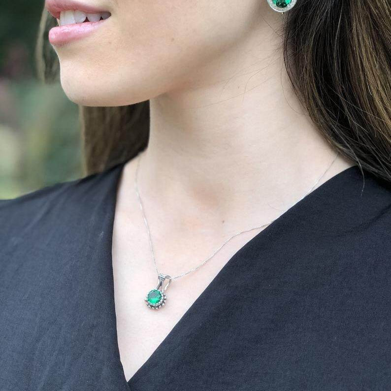 Chrysoprase pendant, Chrysoprase, Natural Chrysoprase, Australian Chrysoprase, Vintage Charm, May Birthstone, Real Chrysoprase, Solid Silver