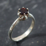 Red Garnet Ring, Garnet Promise Ring, Natural Garnet, January Birthstone, Red Diamond, Genuine Garnet, January Ring, Vintage Silver Ring