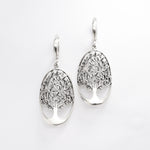 Stylish Tree Earrings in 925 Sterling Silver, featuring a graceful dangling design, perfect for gifts or everyday elegance.