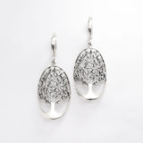Stylish Tree Earrings in 925 Sterling Silver, featuring a graceful dangling design, perfect for gifts or everyday elegance.