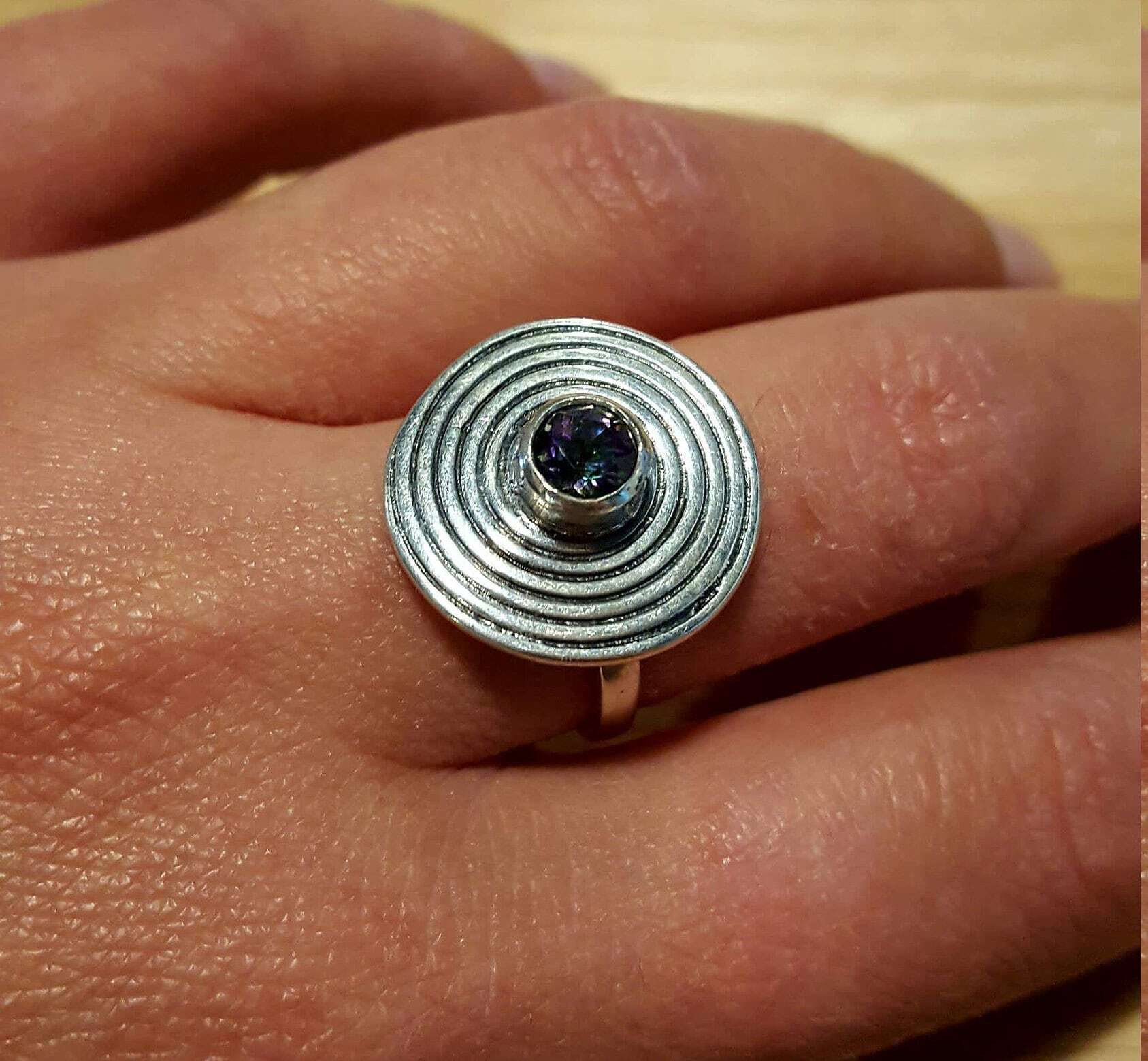 Mystic Topaz Ring, Natural Mystic Topaz, December Birthstone, Rainbow Diamond, Promise Ring, December Ring, Vintage Rings, Solid Silver Ring