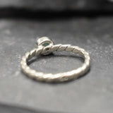 Genuine Emerald Ring - Green Round Ring - May Birthstone Ring