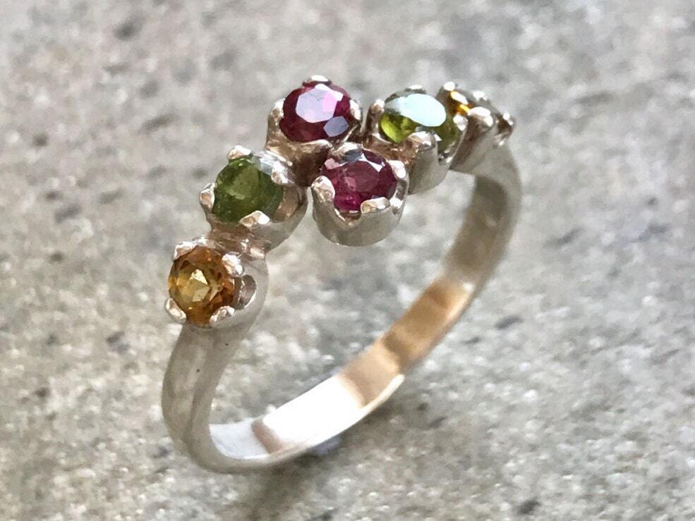 Tourmaline Ring, Healing Stones, October Birthstone, Vintage Rings, Mothers Birthstones, Natural Tourmaline, Solid Silver Ring, Tourmaline