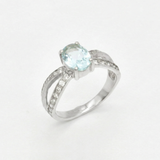 Aquamarine Ring - Blue Engagement Ring - Classy Vintage Ring