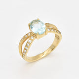 Aquamarine Ring - Blue Engagement Ring - Classy Vintage Ring