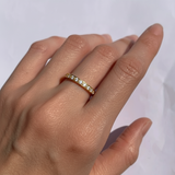 Elegant 18k Gold Vermeil Ring featuring Created White CZ, perfect for celebrating April birthdays and everyday elegance.