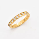 Created CZ Ring made in 18k Gold Vermeil with Created White CZ in Channel-Set setting, April Birthstone gift idea, symbolizes, ideal for everyday wear and perfect for birthday gifting and special occasions.