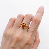 Gold Amber Ring - Natural Amber Ring - Amber Promise Ring