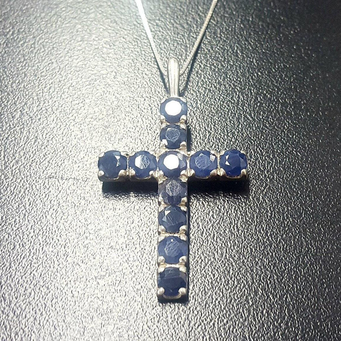 Beautiful 925 Sterling Silver sapphire pendant, a perfect gift symbolizing faithfulness for September birthdays and special moments.