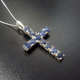 Charming 925 Sterling Silver pendant with Round Natural Blue Sapphire, a refined gift idea for celebrating love and devotion.