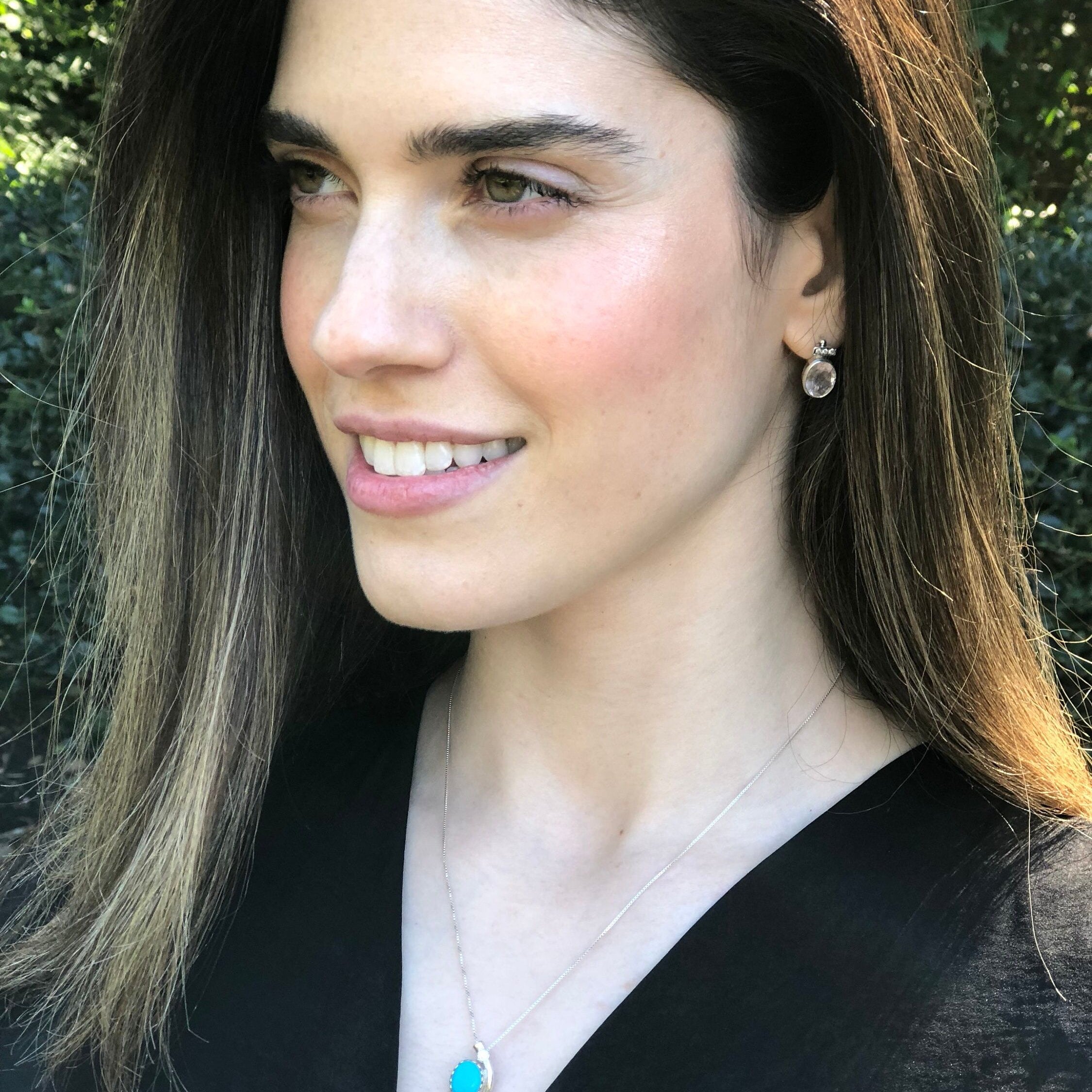 Blue Kyanite Necklace, Blue Kyanite, Vintage Pendant, Blue Teardrop Pendant, Antique Necklace, Blue Oval Necklace, Solid Silver Pendant