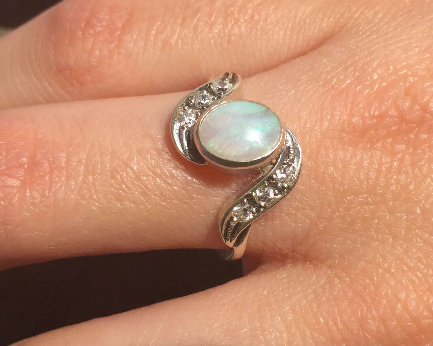 Opal Ring, Natural Opal Ring, Australian Opal, Natural Opal, Vintage Opal, Vintage Rings, Antique Opal, Solid Silver Ring, Antique Rings (293979159)
