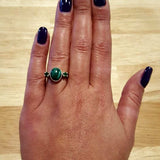 Malachite Ring - Green Promise Ring - Vintage Oval Ring