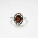 Natural Red Garnet Ring - Garnet Vintage Ring - Red Oval Statement Ring