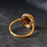 Vintage Garnet Ring - Gold Garnet Ring - Red Solitaire Ring