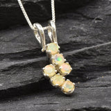 Gold Opal Pendant - Genuine Opal Necklace, October Birthstone Necklace