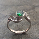 Emerald Promise Ring - Green Vintage Ring - Unique Engagement Ring