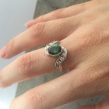 Emerald Promise Ring - Green Vintage Ring - Unique Engagement Ring