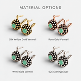 Chrysoprase Earrings - Green Berry Earrings - Vintage Round Studs