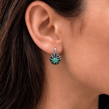 Chrysoprase Earrings - Green Berry Earrings - Vintage Round Studs
