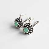 Chrysoprase Earrings - Green Berry Earrings - Vintage Round Studs