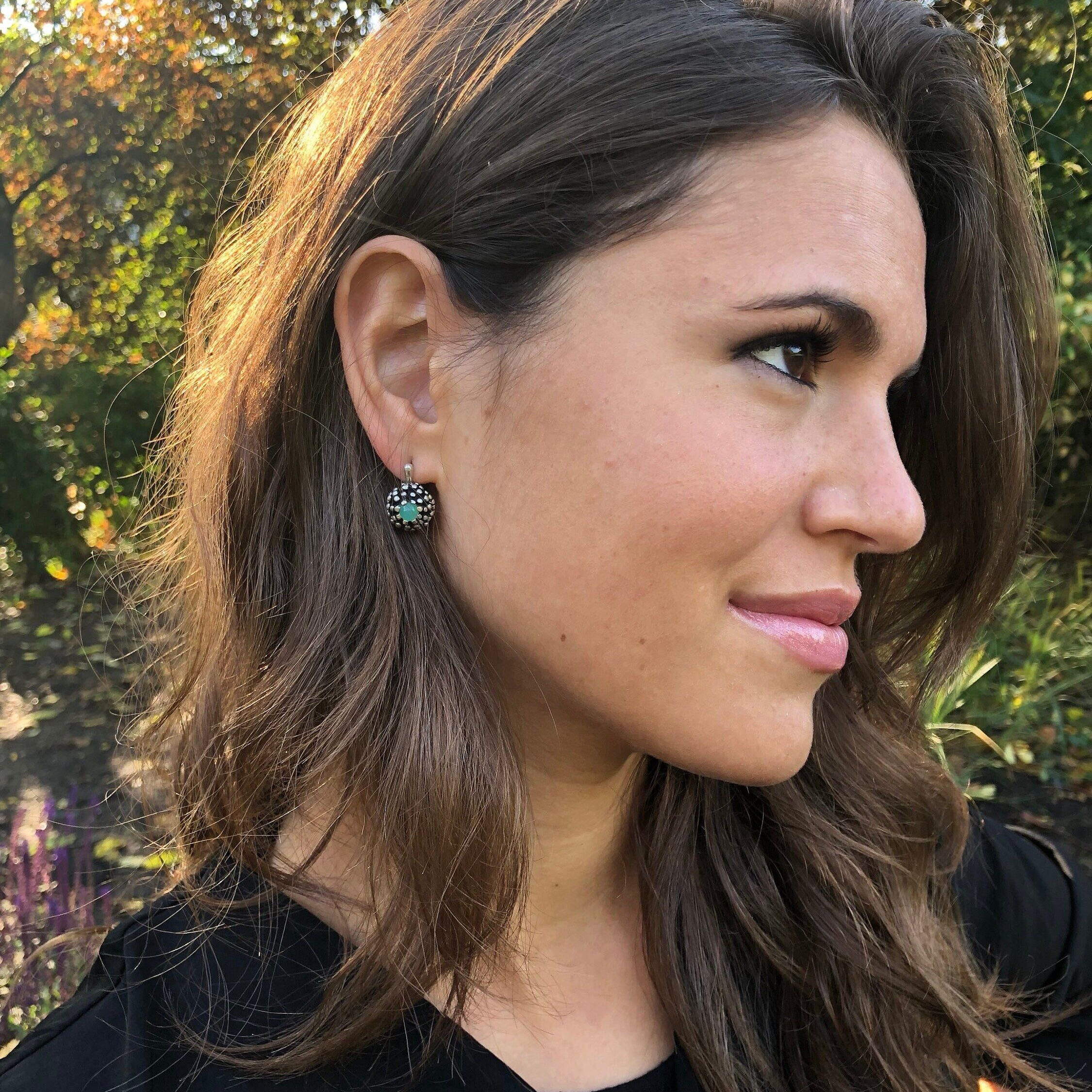 Chrysoprase Earrings, Natural Chrysoprase, Australian Chrysoprase, Vintage Earrings, May Birthstone, Real Chrysoprase, Original Earrings