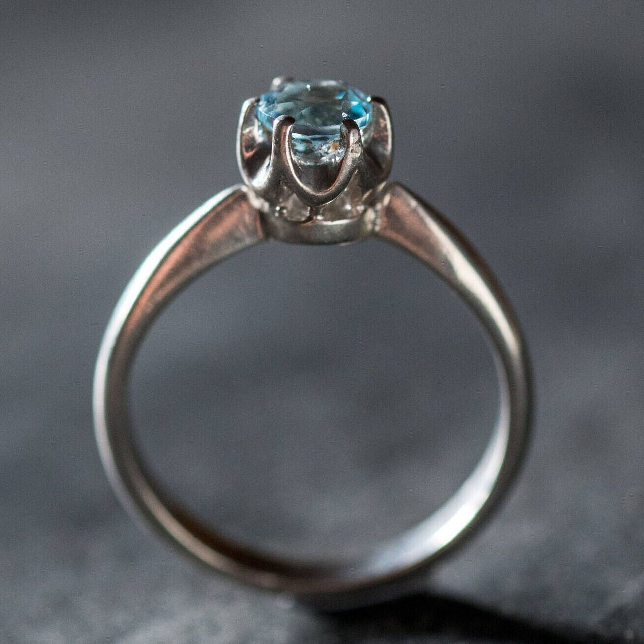 Topaz Promise Ring, Blue Topaz Ring, Natural Topaz, Engagement Ring, Blue Topaz Ring, Blue Diamond, December Birthstone, Silver Promise Ring