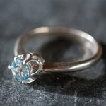 Topaz Promise Ring, Blue Topaz Ring, Natural Topaz, Engagement Ring, Blue Topaz Ring, Blue Diamond, December Birthstone, Silver Promise Ring