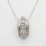 Gold Diamond Necklace - Diamond Dome Necklace - Wide Sparkly Necklace
