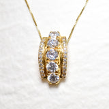 Vintage Diamond Necklace - Silver Diamond Pendant - Sparkly Necklace