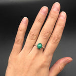 Malachite Ring, Natural Malachite, Oval Ring, Green Stone Ring, Solid Silver Ring, 3 Carat Ring, Unique Stone Ring, Simple Ring, Malachite