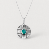 Spiral Chrysoprase Necklace - Green Chrysoprase Pendant - Chrysoprase Statement Necklace
