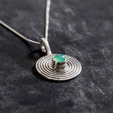 Spiral Chrysoprase Necklace - Green Chrysoprase Pendant - Chrysoprase Statement Necklace