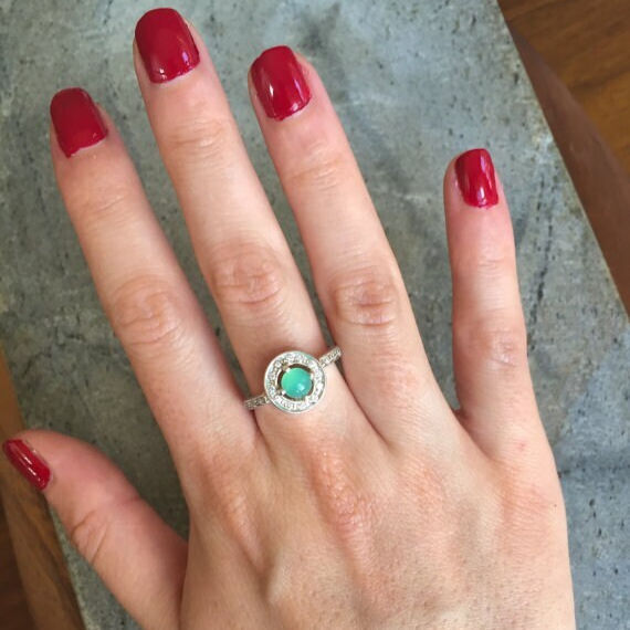 Elegant 925 Sterling Silver Sapphire Ring with Round Created Blue Sapphire, perfect for everyday and special occasions.