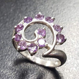 Swirl Amethyst Ring - Purple Spiral Ring - Gold Vintage Ring