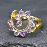 Amethyst Ring, Natural Amethyst, February Birthstone, Swirl Ring, Purple Ring, February Ring, Purple Vintage Ring, 925 Silver Ring, Amethyst(1)
