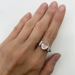 Beautiful Rose Quartz Ring - Delicate Pink Oval Set in 925 Sterling Silver. An exquisite choice for special occasions and daily elegance.