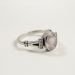 Charming Rose Quartz Ring - Feminine Pink Oval in 925 Sterling Silver. A delightful choice for everyday elegance and gifting.