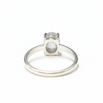 Unique 925 Sterling Silver ring with an oval Natural Rainbow Moonstone, a meaningful June birthstone for stylish everyday wear.