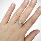 Natural Rainbow Moonstone Ring in 925 Sterling Silver, perfect for birthdays and symbolizes healing and protection for everyday elegance.