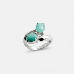Natural Emerald Ring made in 925 Sterling Silver with Oval Natural Green Emerald in Two-Stone setting, May Birthstone gift idea, symbolizes growth, harmony, and deep emotional healing, ideal for everyday wear and perfect for birthday gifting and special occasions.